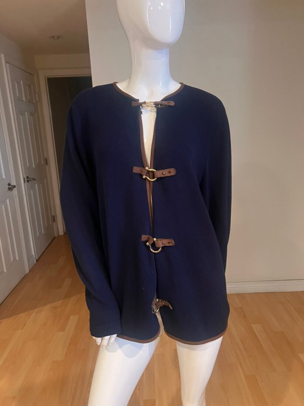 Navy Women's Equestrian Coatigan